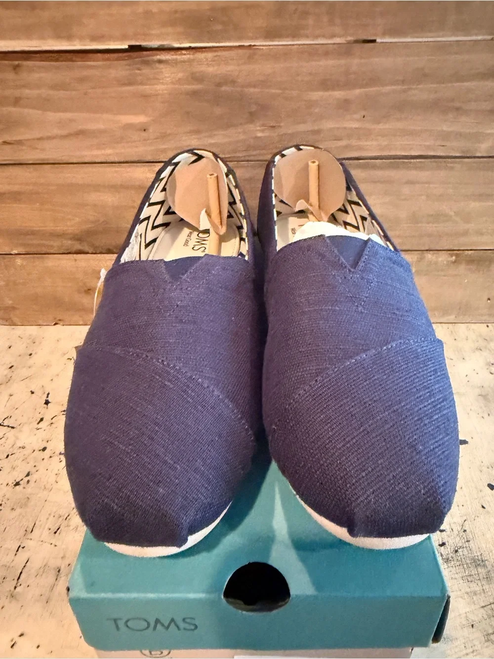 Toms Womens Navy Heritage Alpargata Classic Canvas Size 12M NIB